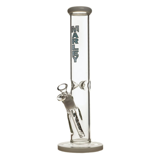 14" Marley Straight Tube Bong (White)