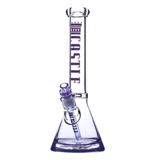 14" 9mm Color Logo Castle Glass Bong (Purple)