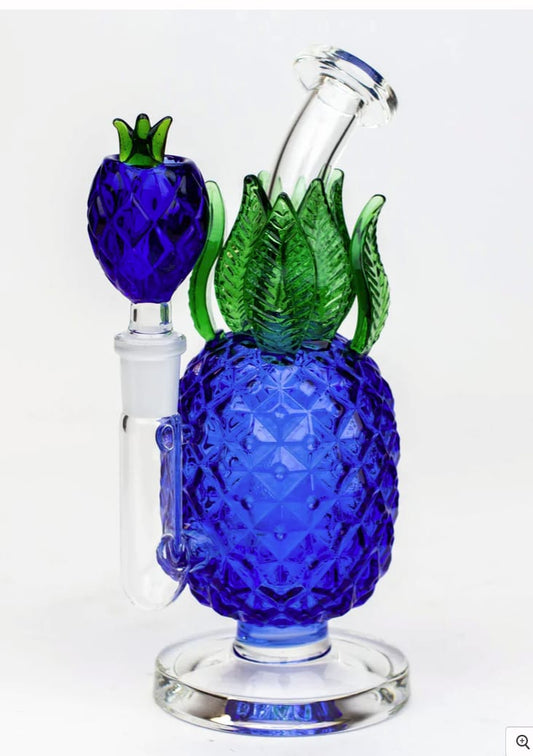 Pineapple 7.5" Stemless Water Pipe - Blue