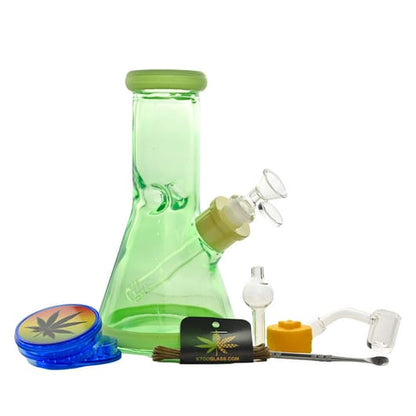 8" Tinted Colored Glass Bong 9-in-1 Dab Kit