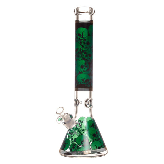 16" 7mm Marley Wrapped Skull Beaker (Green)