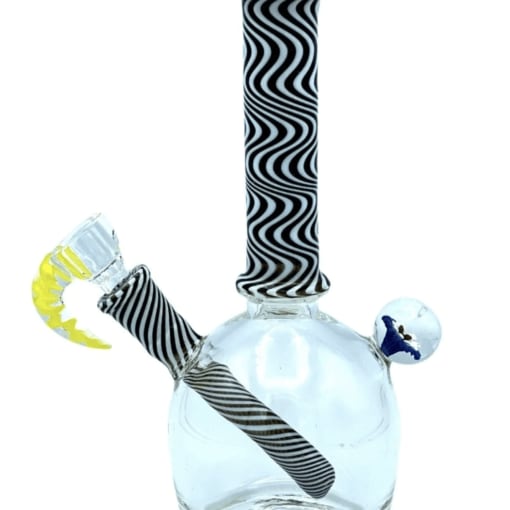 8" Hand Blown Pot Glass Bong