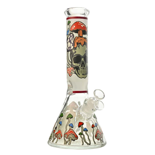 12" 7mm Mushroom Trip Glass Bong w/ Gift Box