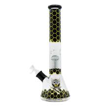 16 Inch Killa Bees Beaker - 16 Inch Killa Bees Tree Perc HoneyComb